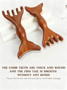 1pc Natural Wooden Dual-Head Multi-Function Facial Massage Tool, Women Face Beauty Gua Sha Meridian Massage, Skin Lifting Head Massager