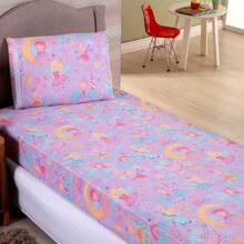 2-Piece Single Bed Sheet Set With Children's Prints - Lilac Fairy - View 4
