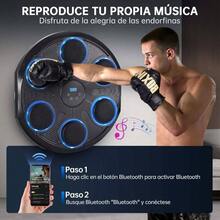 YOMYM Maquina de Boxeo Musical, Box Musical de Pared con Guantes de Boxeo, Entrenador de Box de Pared, para Hombres Mujeres Boxing Training, 12 Modos, 5 Colores de Iluminacin, Altura Ajustable - inicial - Ver 4