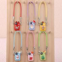 17cm Crossbody Bag Charm, Christmas Creative Hanging Decor, 1st/2nd/3rd Generation Glazed Figurine Doll Accessory For LABUBU Crossbody Bag - Multicolor - View 4