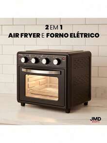 Mini Forno Elétrico com Convecção 30L Compacto para Cozinhas com Pouco Espaço - Preto - Visão 1