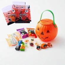100 PCS Halloween Treat Bags With Self-Adhesive Closure 4x4 Inch Cellophane Candy And Cookie Goodie Bags For Halloween Party Favors Ideal For Costume Events Trick-Or-Treating And Themed Celebrations Convenient And -Friendly Packaging Solution