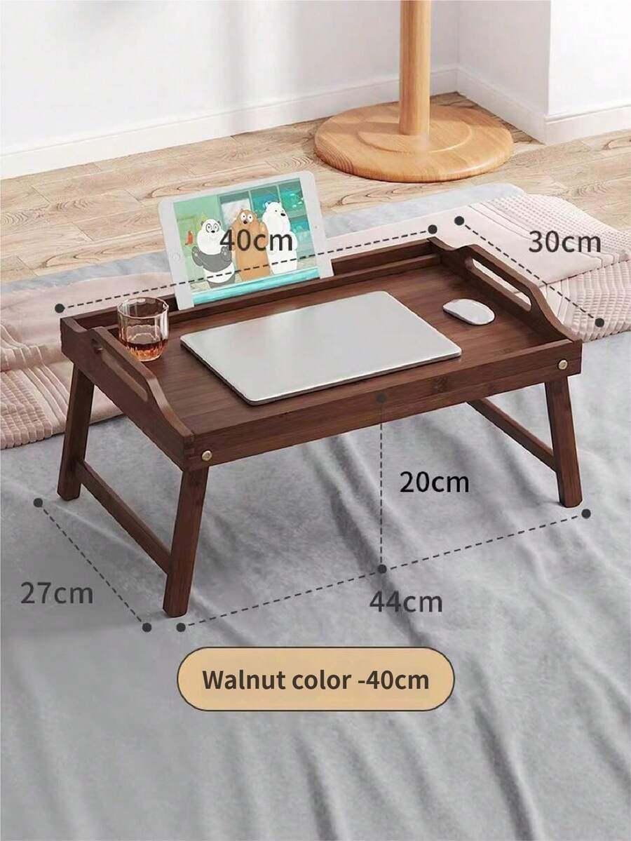 1 件多功能竹制折叠笔记本电脑桌、懒人床头柜、便携式早餐托盘、可折叠笔记本电脑支架，适用于床上、沙发、露营、野餐、母亲节/父亲节礼物 - 原木色 - 查看 1
