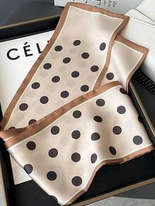 1pc Simple Elegant Polka Dot Satin Square Scarf, Double-Layer Satin Ribbon Scarves For Women, Can Be Worn As Handbag Decoration, Waist Belt, Neck Scarf, Head Wrap, To Enhance Your Appearance Valentines - 彩色 - 查看 5