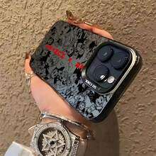 Funda de Teléfono Popular Manga  para 17, 16, 15, 14, 13, 12, 11 Pro Max, Plus - Cubierta Trasera Mate a Prueba de Golpes - Negro - Ver 3