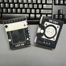 1 pieza Álbum de fotos de gato lindo de PU, Libro de almacenamiento de tarjetas de fotos mini K-Pop, Álbum de fotos de estilo INS para tarjetas de 3-3.5 pulgadas, Adecuado para la colección de mercancía de estrellas/anime