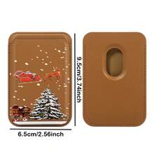 1pc Reindeer Christmas Pattern Black/White/Silver/Brown/Pink PU Leather Wallet Card Holder Magnetic Phone Case Fit For IPhone 17/16/15/14/13/12/11, Magnetic Wallet Card Holder Phone Accessories Compatible With Android And Most Smartphone,Gifts For Mother, Family, Friends, Kids, Birthday, Holiday Case Accessories Phone Case Magnets