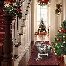 1 pieza Alfombra de baño con patrón retro de Papá Noel, hecha de cachemir sintético y decorada con peluche, adecuada para baños, entradas, cocinas y decoraciones navideñas. Se puede lavar a máquina y es un gran regalo.