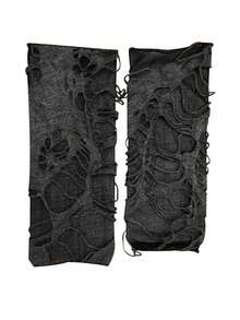 1pair Women Ripped Punk Fingerless Gloves For Daily Life Halloween Costume Halloween - 彩色 - 查看 3