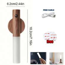 Intelligent Night Light Human Body Induction, Rechargeable LED Corridor Cabinet Wall Light, Household Bathroom Wall Induction - Walnut-acrylic*1 - View 1