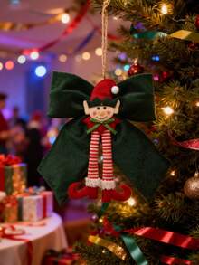 2 Stück Weihnachtsbaum Anhänger Schleifen Ornamente, Weihnachts grüne rote Schleifen Weihnachtsbaum Girlande Dekoration, Weihnachtsdekoration, Szenenrequisiten Ornamente, Anhänger Feiertags Tischdekoration Kamin Tür Fenster Boden Geschenk, Weihnachtsbaum Dekorationen, sehr geeignet für Weihnachten und Heimdekoration, verschiedene Party-Event DIY Dekoration