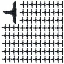 100Pcs 1/4" Black Barbed Coupling Fittings Drip Irrigation System Fitting Kit Barbed Connectors For Drip Or Garden Watering System Tee - T卹100件 - 查看 2
