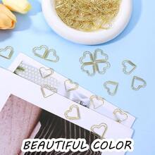 Heart - Shaped Paper Clips, Cute Metal Paper Clips, Small Metal Papers Clip, Heart - Shaped Binder Clip Document Note Organization, Wedding Decorations, Crafts, And Office Supplies - Gold - View 4
