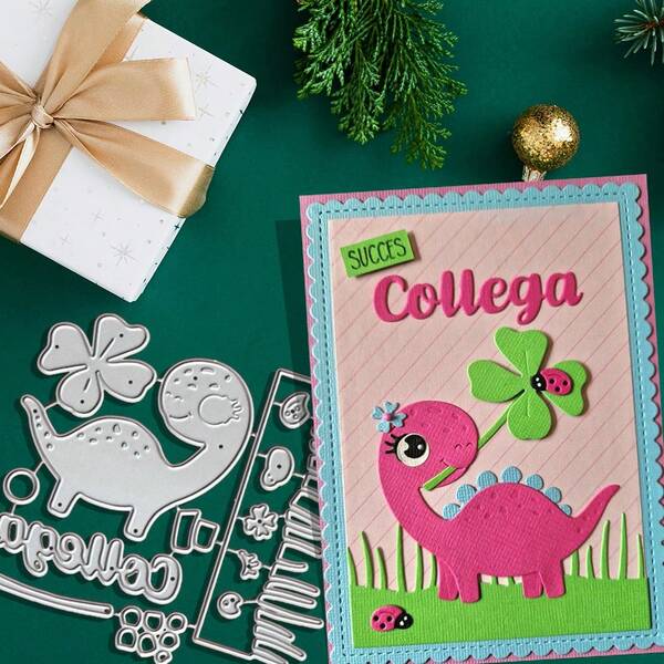 Matrices de découpe en métal de dinosaure Collega, gabarits d'embossage et de scrapbooking DIY, outils pour la réalisation de cartes de vœux, découpe de papier pour artisanat, modèles de matrices pour la confection de cartes cadeaux