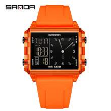 SANDA SANDA Men Women Watch Digital Sport Fashion Wristwatch Top Brand Luxury Multifunction Alarm Date Week Stopwatch EL Light Function Waterproof Electronic LED Original Male Lady Clock Gift 2198