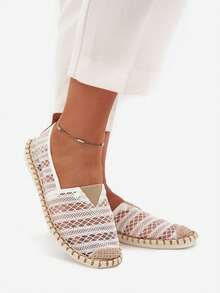 Lace Women's Espadrilles With Mesh Summer Comfortable Everyday White - White - View 8