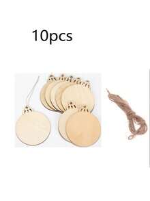 10pcs Natural Wooden Star Shaped Decorative Hanging Ornaments, Blank Wooden Stars For DIY Crafts, Christmas Tree Ornaments, Home Decor, Suitable For Halloween, Home Decoration, Parties, Holidays, Birthday Gifts, DIY