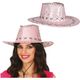Fiestas Guirca Glänzender Cowboy-Hut für Erwachsene, elegantes und glänzendes Design im Western-Stil, perfekt für Partys, Kostüme und Themenveranstaltungen - Rosa - Übersicht 2