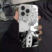 1PC Funda de Teléfono Anime Bakugo Katsuki Funda de Teléfono IMD color plata para 17 16 15 14 13 12 11 Pro Max Plus - z7 - Ver 2