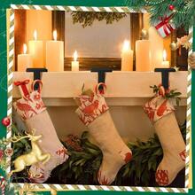 3 Pack Stocking Holder Stocking Hangers Mantel Hanging Hooks Fireplace Weighted Stand Holder Bases Xmas Party Freestanding Home Decoration Black, 3