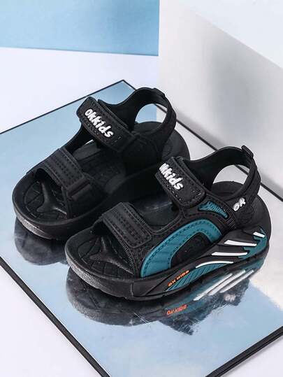 1 Pair Kids Fashionable Versatile Outdoor Sandals, New Summer Woven Soft Bottom Beach Shoes, Durable Casual Sandals For Boys And Girls