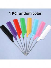 1Pc/2Pcs/3Pcs/5Pcs/Black/Color Random Tail Comb Multicolored Steel Needle Hair Comb Styling Comb Hair Cutting Tools Lady Hair Comb Dense Teeth Smooth Hair Comb