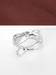 1pc Adjustable Open Hug Hand Shaped Ring For Women - Multicolor - View 5