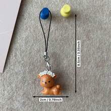 1 pieza/4 piezas Lindo encanto de teléfono con corona de flores y ciervo, estilo Ins, accesorio de bolso de resina, regalo dulce y de dibujos animados para la novia