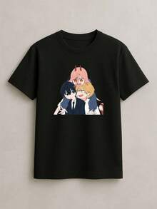 Camisa Camiseta Básica T-shirt Anime Mangá Desenho Filme Cinema 100% Algodão Unissex - Preto - Visão 2
