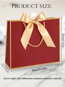 10 Stücke Weihnachtsgeschenktüten, Kraftpapier Geschenktüten mit Schleifen-Bändern, Weihnachtsgeschenk-Verpackung Einkaufstüten, Neujahr Dankeschön Geschenktüten mit Griffen, horizontale Papiertüten für Hochzeit Brautjungfern Dankeschön, Frauen Männer, mit Griffen für Geburtstag Hochzeit Brautjungfern Party Gastgeschenke, Einzelhandelstüten Aufbewahrungstüten (Burgunderrot)