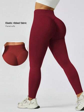 无缝健身紧身裤女瑜伽裤性感高腰提臀紧身裤女运动服健身服