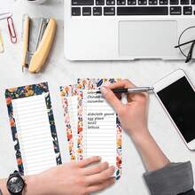 Koogel - Bloc de notas magnético para nevera, diseño floral, paquete de 4 200 hojas de bloc de notas de lista de comestibles, papel premium de 70 g, hojas de rasgar, perfecto para horarios diarios - 1 - Ver 5