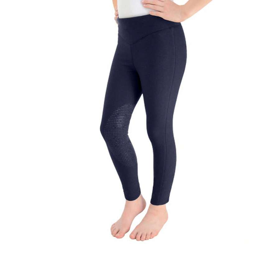 Hy RFORMANCE Girls Horse Riding Tights (Navy) - 89% Polyester/11% Spandex - (BZ5078) - Blue - View 1