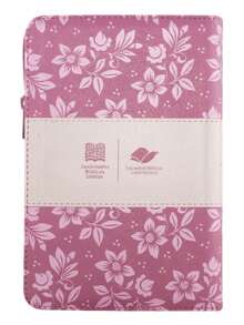 Biblia Reina Valera 1960 Mediana Letra Grande Imitación Piel Rosa Código QR - Libro único - Ver 3