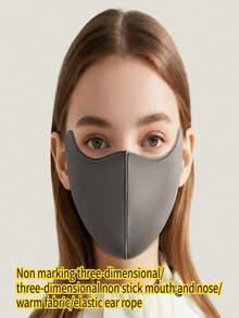 1 Piece Of Comfortable And Fashionable Women's Mask, Face Shield - Windproof, Cold-Resistant, Thick 3D Insulation, With Ear Hooks, Nylon Material, Washable By Hand