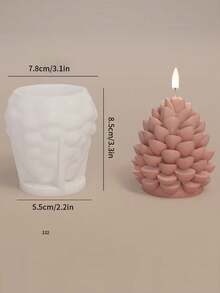 1 pieza Molde de silicona con forma de piña, decoración creativa hecha a mano para velas DIY, cera derretida, resina, yeso