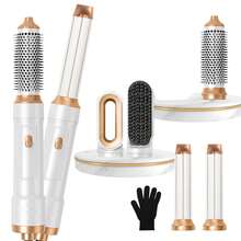 UKLISS UKLISS 5-In-1 Hair Styler Hot Air Brush - Multifunctional Electric Hair Straightener & Curler With 3 Heat Settings, 3 Brush Heads, 3 Brush Heads For Wet/Dry Hair, 1.5-2.5m Cord, European Plug, No Battery Needed, Hair Straightener For Curly Hair
