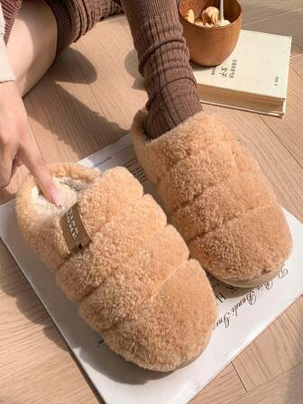 防滑保暖拖鞋，新款冬季室内家居毛绒保暖拖鞋，冬季家居拖鞋