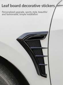 2pcs Universal Car Fender Decorative Side Vent Stickers, Side Wing Body Air Vent Modification Side Emblem Decals - A - View 4