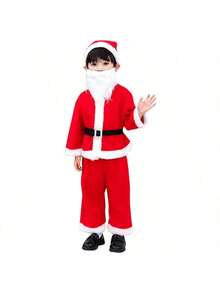 圣诞节男孩和女孩圣诞老人服装，婴儿红色圣诞服装，儿童新年圣诞老人套装，圣诞老人服装，圣诞老人服装，儿童圣诞老人连衣裙 - Boy - 查看 11