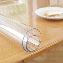 1pc High Quality 1mm Thick Transparent PVC Tablecloth - Scratch-Resistant, Heat-Resistant, Easy To Clean, Suitable For Home, Hotel, Restaurant And Cafe Tables, Minimalist And Fashionable Design - White - View 5