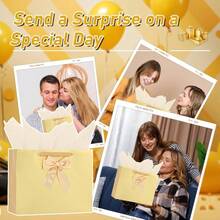 13 Motheru2019s Day Bags With Card Tissue Flower - Birthdays, Valentineu2019s, Weddings, Anniversaries, Kit Includes Card And Tissue Paper Red, 1 Piece