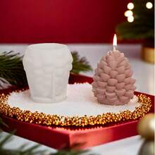 1 pieza Molde de silicona con forma de piña, decoración creativa hecha a mano para velas DIY, cera derretida, resina, yeso