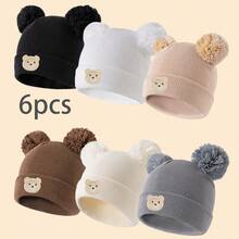 6 gorros de punto para bebé, disponibles en 8 colores, gruesos y cálidos para el invierno, con diseño minimalista y lindo, adecuados para niños de 1 a 6 años para actividades al aire libre como senderismo/esquí y uso diario en invierno