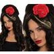 Fiestas Guirca Parrucca Pop-Star con Fiore per Ragazze, Costume per Festa per Bambini, Abito Accattivante e Glamour con Dettaglio di Fiore Rosso, Perfetto per Compleanni, Feste a Tema e Celebrazioni - Multicolore - Visualizzare 2