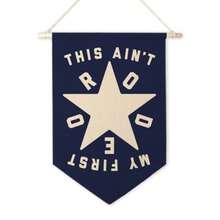 Western Cowboy Wall Canvas Banners For Nursery Decor This Ain't My First Rodeo Hanging Display Pennant Banner Flags In Navy Blue Ideal For ' Boys Toddler Room And Playroom Wall Art Decoration
