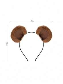 1pc New Plush Bear Headband, Women Cartoon Everyday Makeup Facial Mask Wash Face Sports Headband, Animal Elegant Cute Casual Street Party Polyester Headband, All Seasons, Hairband, Hair Hoop Headbands, Hair Band,