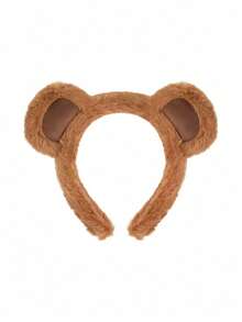 1pc New Plush Bear Headband, Women Cartoon Everyday Makeup Facial Mask Wash Face Sports Headband, Animal Elegant Cute Casual Street Party Polyester Headband, All Seasons, Hairband, Hair Hoop Headbands, Hair Band,