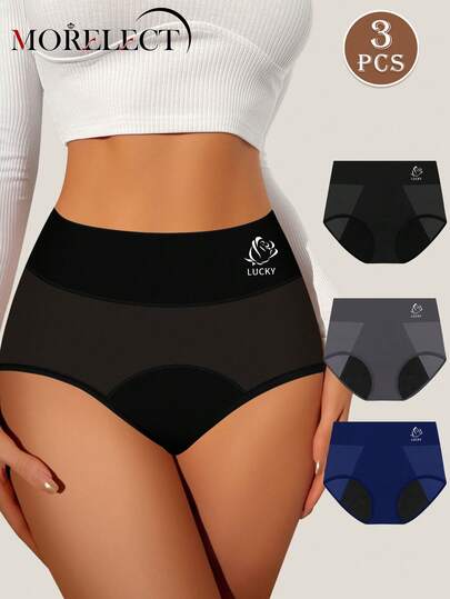 Morelect 3 piezas de ropa interior menstrual a prueba de fugas para mujeres, pantis triangulares cómodos