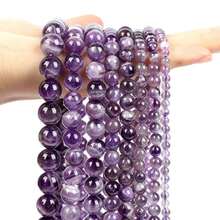 1pc 15-Inch Purple Tone Natural Stone Round Beads, Amethyst/Purple Tiger Eye/Purple Agate Etc. Calming, Protective, Attracting Good Luck Healing Stones, Suitable For DIY Jewelry Making/Bracelets/Necklaces And Craft Accessories